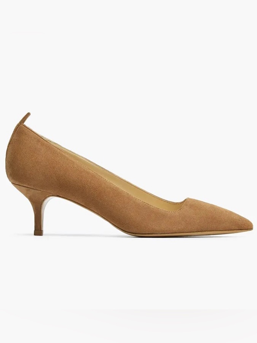 Everlane Taupe Suede Square Toe Kitten Heel Pump Shoes Editor Heels